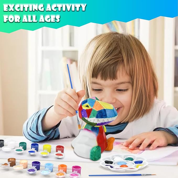 LTZFGZ DIY Dinosaur Lamp Arts and Crafts Supplies Kit for Kids Age 3 4 5 6 7 8 9, Painting kit for Kids 6-12, Crafting Home School Supply Set Kids Toys Birthday Gift for 3-12 Years Old Boys Girls
