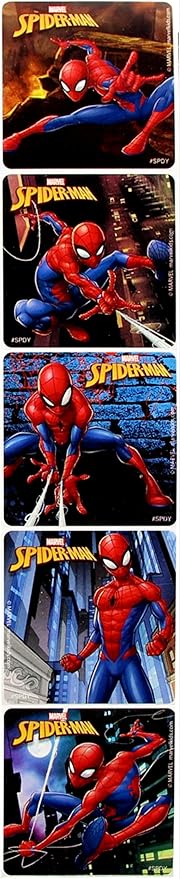 Disney Studios Spiderman Stickers Activity Set - Bundle Includes Spiderman Stickers, Spiderman Coloring Book, Superhero Door Hanger, Thank You Card Craft