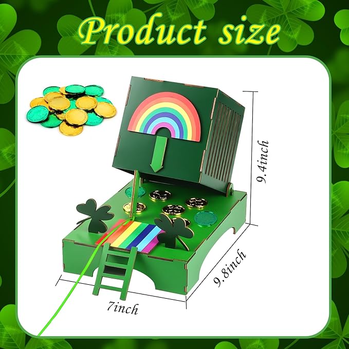 Roacasumy St Patrick's Day Leprechaun Trap Kit for Kids DIY St. Patrick's Day Wood Craft Leprechaun Kit to Make A Trap to Catch A Leprechaun, St Patricks Day Decorations Toys Gifts for Kids
