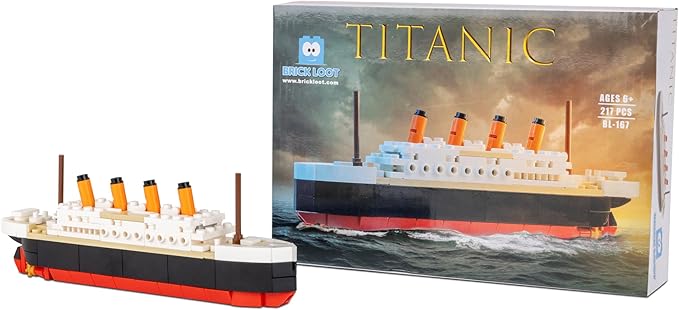 Brick Loot Titanic Building Blocks Mid-Sized Set, Toy Ship Model Kit, Building Bricks Sets for Adults or Kids 6 Year Old +, Home Decor, Quality Blocks Compatible with Lego & Major Brands, 217 Pieces