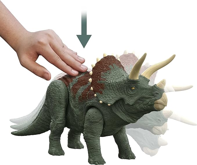 Mattel Jurassic World Dominion Survival Instincts Dinosaur Starter Set, 4 Toy Figures Including Blue, Dilophosaurus & 2 Roar Strikers