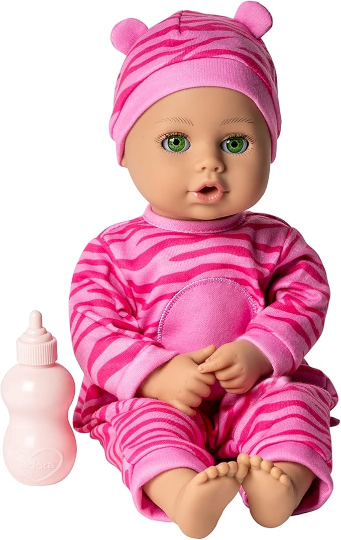 ADORA Play Time Babies Collection, 13" Baby Doll with Doll Clothes and Accesories, Made with Sweet Baby Powder Scent, and GentleTouch Vinyl Body, Birthday Gift for Ages 1+ - Baby Tiger