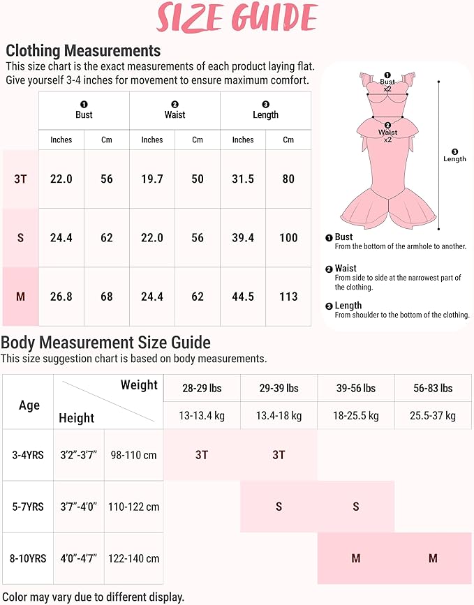 Spooktacular Creations Halloween Mermaid Costume for Girls, Little Mermaid Dress, Princess Dress Up for Girls 4-6 for DressUp