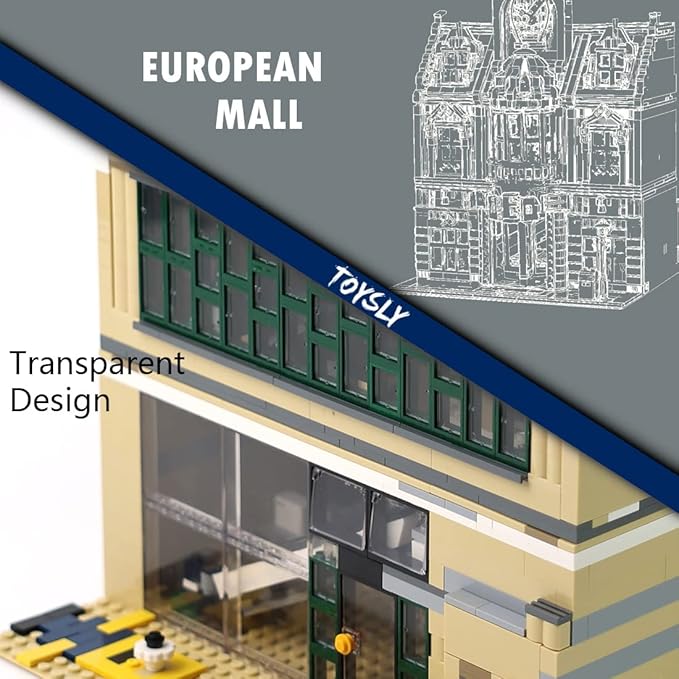 TOYSLY Street European Mall MOC Building Blocks and Engineering Toy, Construction Set to Build, Model Set and Assembly Toy for Teens and Adult 2039 Pieces
