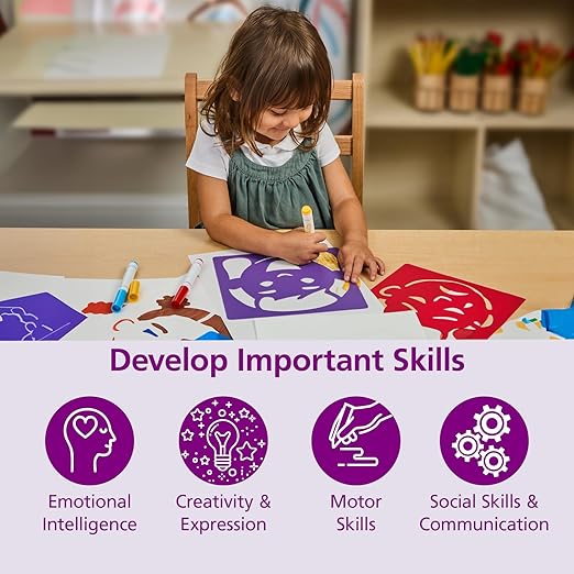 Emotional Stencils Set of 6, Homeschool, Home School Use