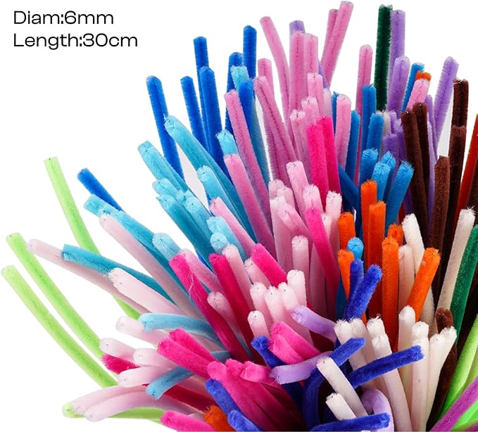 Caydo 500 Pieces Purple Pipe Cleaners, Chenille Stems, Pipe Cleaner Crafts for DIY Art and Craft Projects Creative Gift Party Decorations