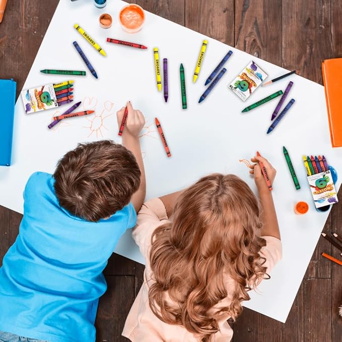 ArtCreativity Crayons Bulk Set - 100 Crayon Packs - 6 Crayons in Each Pack - 600 Total - Crayons for Kids in Red, Orange, Yellow, Green, Blue, Purple - Bulk Crayons for Classroom and Party Favors