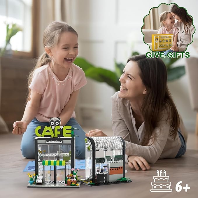 532pcs City Street Coffee Shop Building Blocks - Friend House Building Set, STEM Creative House Model, Great Present for Kids Boys Girls Ages 6+