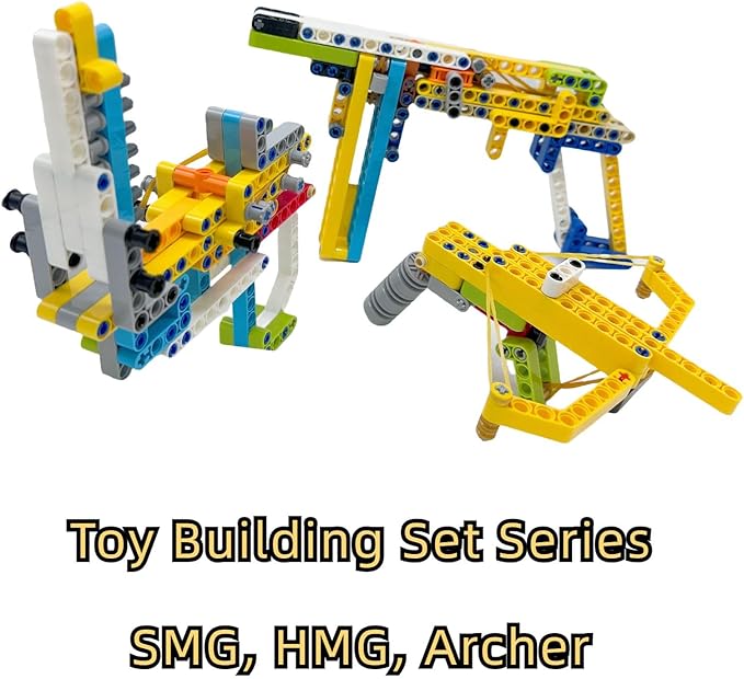 Toy Gun Building Blocks Blaster Assembly Toy Erector Sets Mini Gun Model Kit Construction Set, DIY Nerf Gun Blasting Splicing Brick for Kids Ages 6+ Building Toy for Boys and Girls (HMG120)