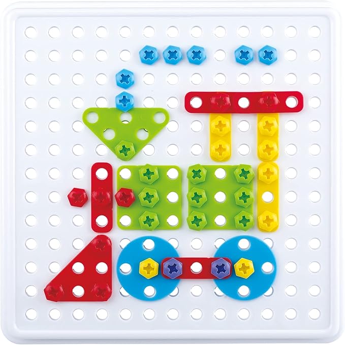 Kidoozie Create & Construct Building Kit, S.T.E.A.M Mosaic Art Activity for Children Ages 3+