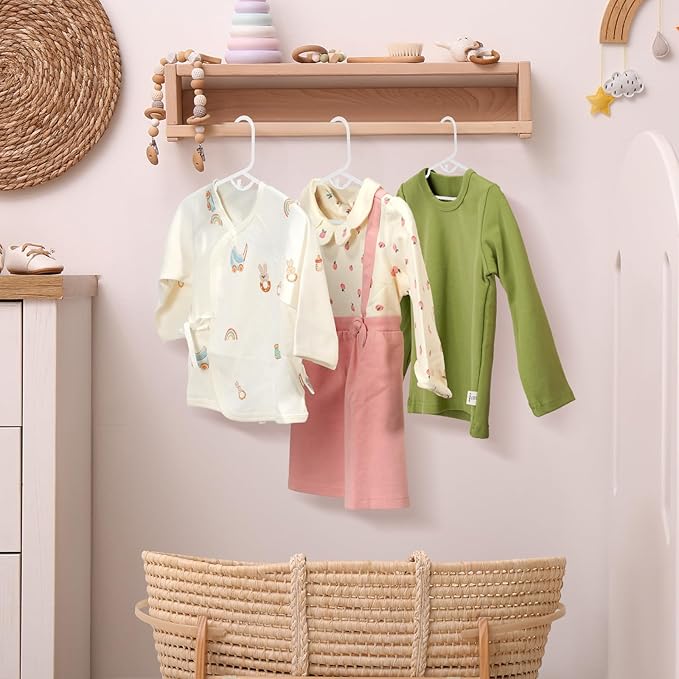 Baby Hangers 60 Pack Plastic Kids Hangers, White Toddler Hangers Baby Clothes Hangers for Closet, Infant Hangers for Nursery Boys and Girls