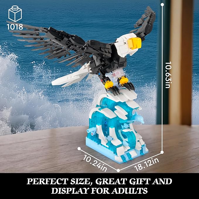 Ideas Eagle Animals Building Set, MOC Eagle Creative Bird Model, Creator 2 in 1 Animal Lover Owl Birds Kit Collectible Gifts Toys for Adults and Kids Age 12+ (1018 PCS)