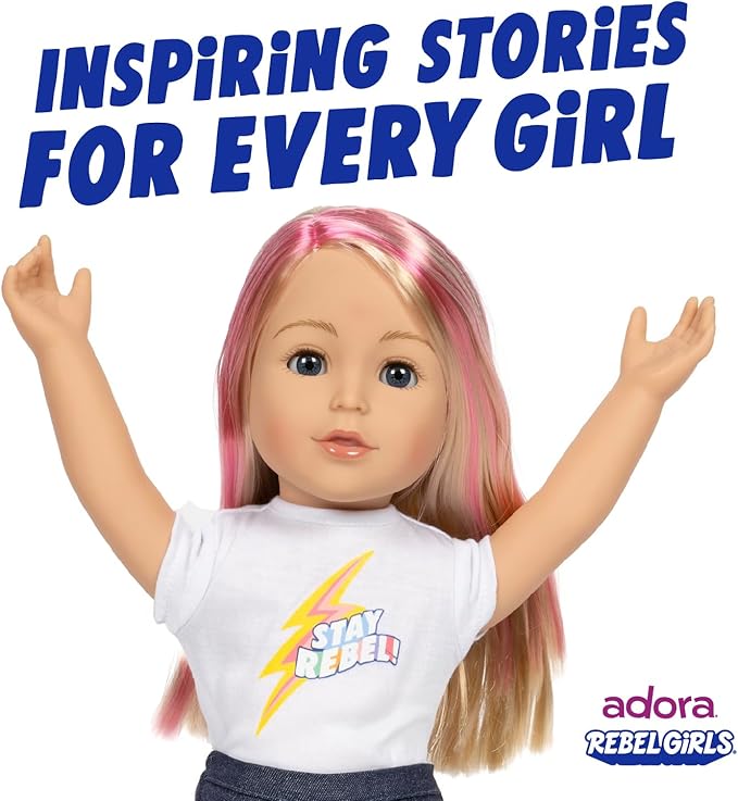 Adora 18" Rebel Girls Doll Collection - Inspired by Good Night Stories Rebel Girl Books - Premium Quality Soft and Movable Doll Body with Realistic Features - Champion