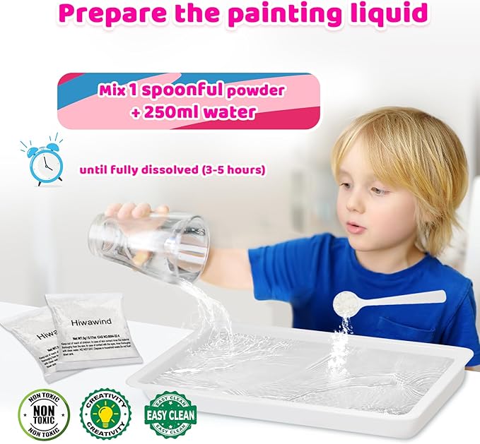 Water Marbling Paint for Kids, Art Supplies for Kids,Arts and Crafts for Girls Boys Ages 8-12 6-8 3-5, Birthday Gifts Toys for Girls 3+ Years Old