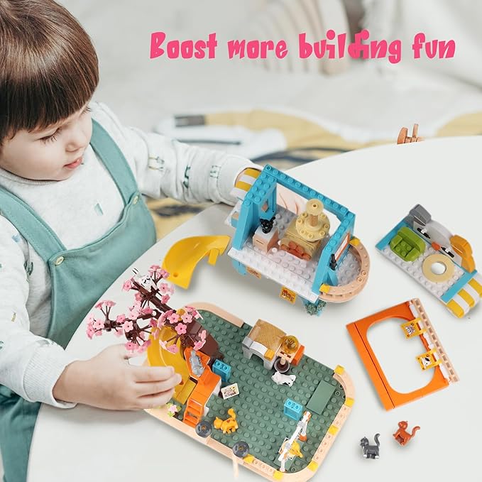 Cat House Toy Building Sets Include 8 Kittens of All Shapes Building Toys That Compatible with Lego Friends Sets for Girls 8-12 6-12 Year Old Creator Ideas Birthday Gift for Girl Boy 6+