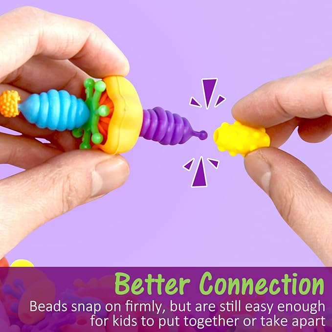 Happytime Snap Pop Beads Girls Toy DIY Jewelry Marking Kit Fashion Fun for Necklace Ring Bracelet Art Kids Crafts Birthday Fun Gifts Toys for 3, 4, 5, 6, 7,8 Year Old Kids Girls