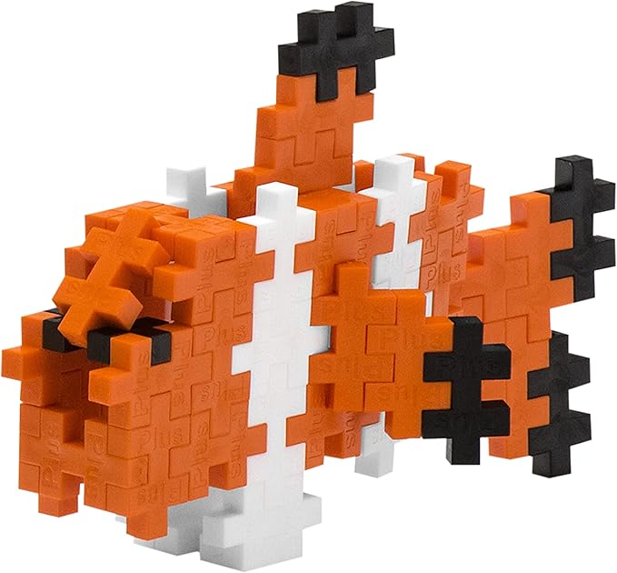 PLUS PLUS 3D Puzzle Building Block Set, 70 Mini Interlocking Pieces, Fun STEM Toys for Kids - Clownfish Mini Maker Tube