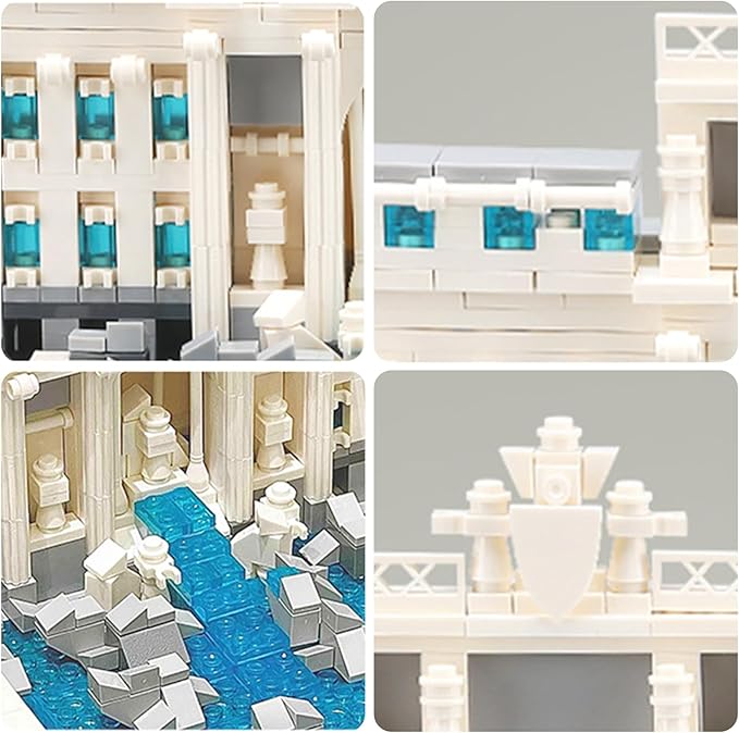Oichy Trevi Fountain Building Blocks Set, 667 PCS Famous Architecture Model Building Kits, Collection Trevi Fountain Model Building Blocks for Adults and Kids