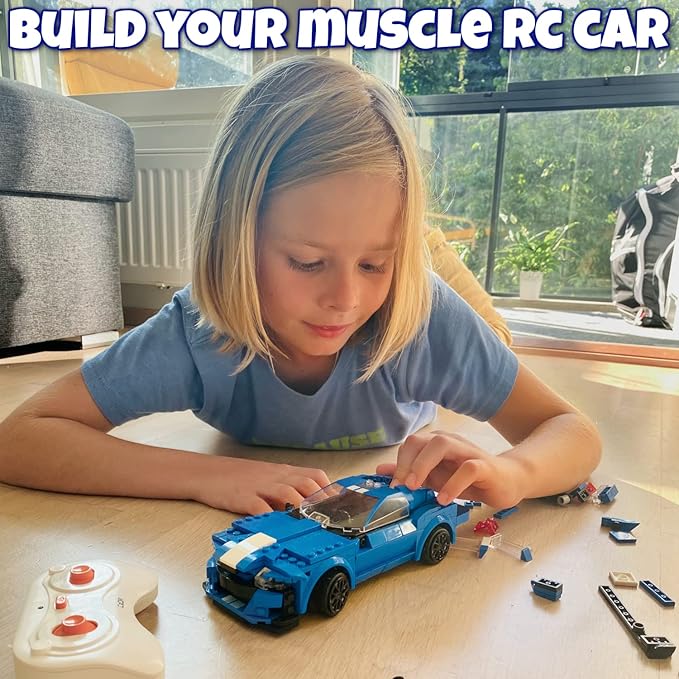 WISEPLAY Build Your Own RC Car Kit for Kids | 325-Pieces STEM Building Toys for Boys and Girls | Perfect Christmas & Birthday Gift for 6-10 Year Olds (Blue)