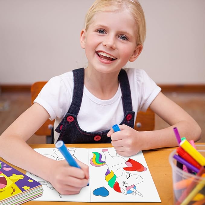 Omgouue 32Pcs Valentine’s Day Coloring Books for Kids - Coloring Book for Kids All Ages Indoor Activities at Home Party Favors Gift Supplies