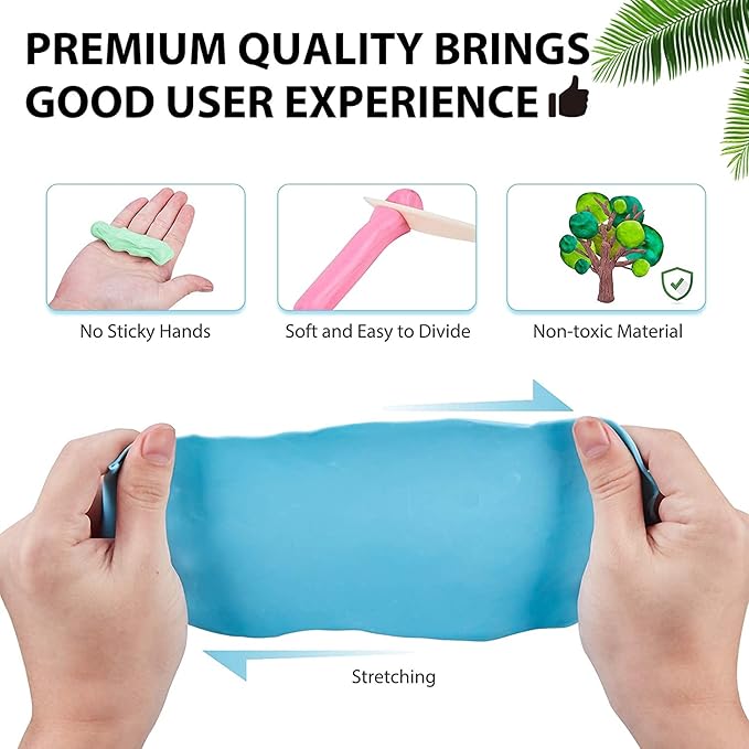 ifergoo Polymer Clay Kits, Oven Bake Clay Model Clay, Safe and Non-Toxic DIY Modeling Clay, Sculpting Clay Tools and Accessories,Ideal Gift for Children, Adults and Artists
