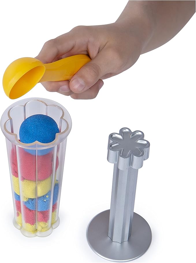 Kinetic Sand, Sandwhirlz Playset with 3 Colors of Kinetic Sand (2lbs) and Over 10 Tools, Play Sand Sensory Toys for Kids Aged 3 and up