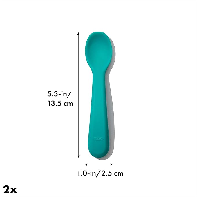 OXO Tot Silicone Spoon Set Teal