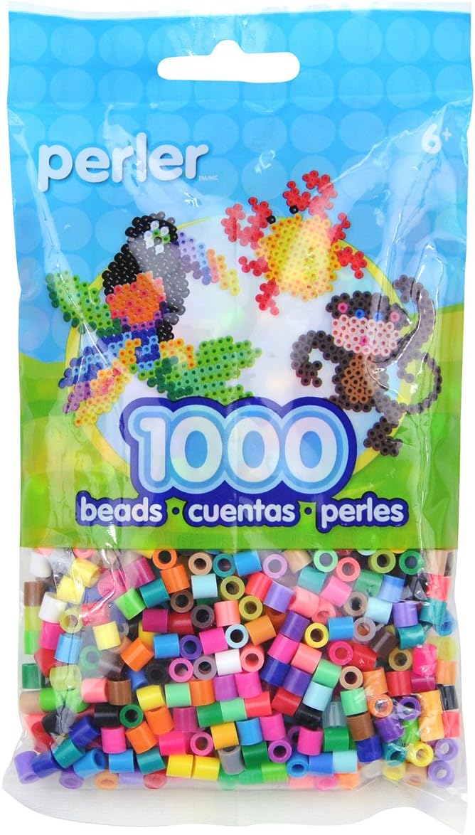 Perler Beads Multicolor Fusion Beads For Kids, Small, Bright Mix, 1000 pcs
