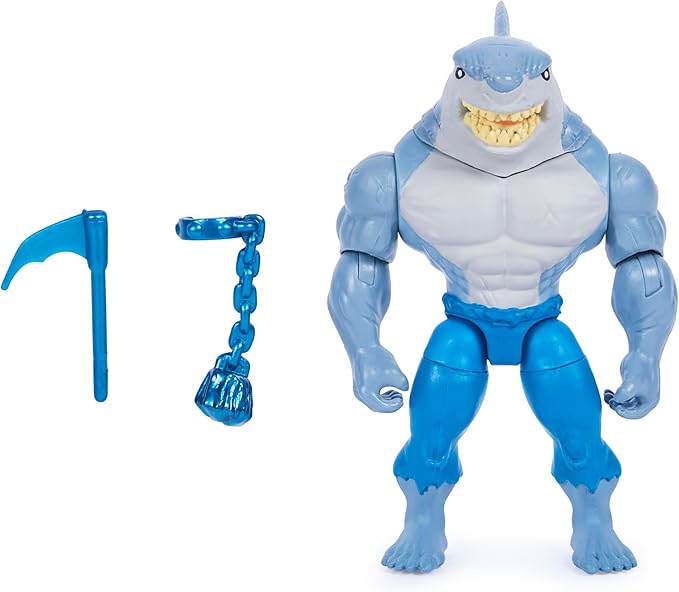 DC Comics, Batman and Robin vs. The Joker and King Shark, 4-inch Action Figures, Kids Toys for Boys and Girls Ages 3 and Up