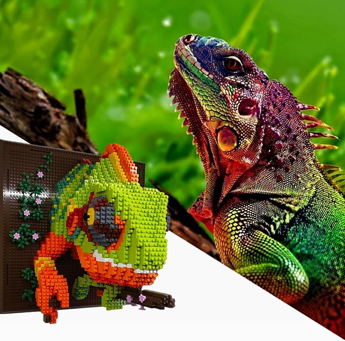 BDYDT Wall Art Chameleon Building Blocks Set; A Wall Decor Set for Adults Who Love Creative Hobbies(2688 Pieces) Toys Gifts for Kid and Adult