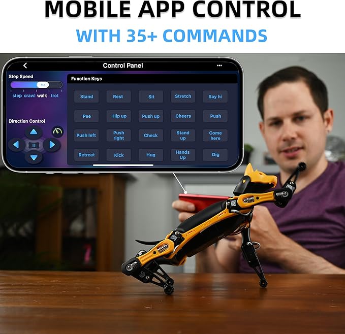 Robot Dog Bittle Robotics Kit (Pre-Assembled) | App Control Quadruped Smart Robot | Open Source Coding Robot Kit for STEM & Robotics Education for Programmer, Developers, Geeks, & Students