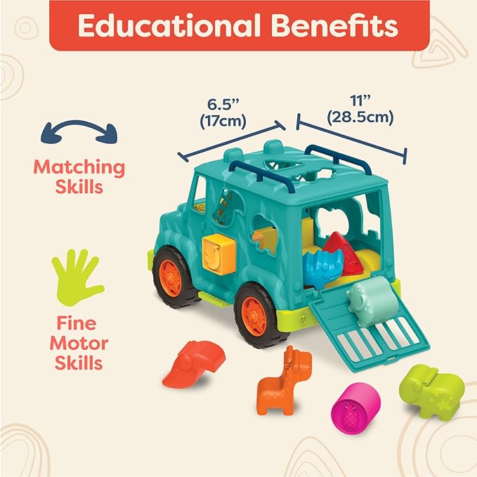 B. toys- Rollin' Animal Rescue- Shape Sorter Truck – Shape Sorting Toy – Toy Truck for Toddlers, Kids – Educational Play – 12 Months +