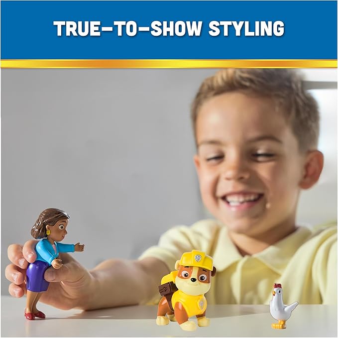 Paw Patrol Rubble, Mayor Goodway & Chickaletta Figures, Kids Toys for Boys and Girls Ages 3 and Up