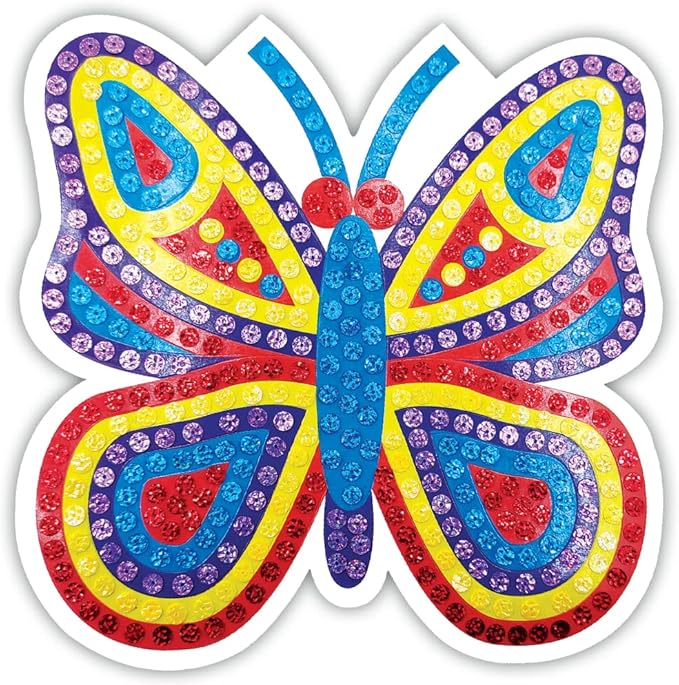 ToyKraftt Toddler Butterfly Art and Craft Kit for 3 to 5 Year Olds, Peel and Stick Pictures, Gifts for Boys Girls - Sequin Pictures Butterflies