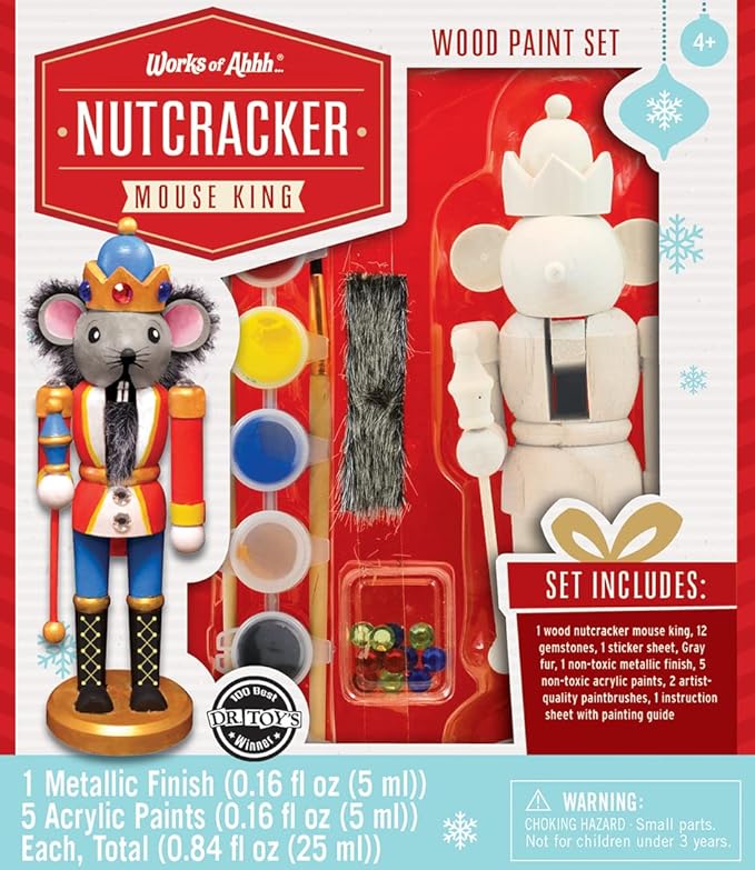 Works of Ahhh... Holiday Craft Set - Nutcracker Mouse King Wood Paint Kit