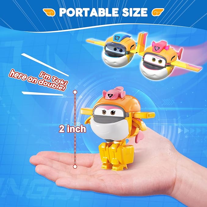 Super Wings Transformer Toys, 2 in Tiki Robot Transformer Action Figures, 2-in-1 Mode Robot Transformer Toys for Boys Girls 4-6 6-8, Fun Plane Toys for Boys Toddlers Kids Age 3 4 5 6 7 8
