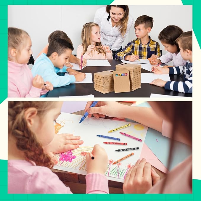 Crayons Bulk 8 Different Color Crayon Wrapped Wax Mini Boxes Bulk Party Favors Packs for Classroom Home Birthdays School Teachers(30 Packs)