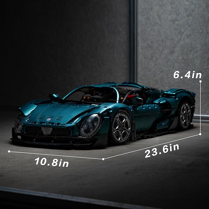 Raceforge Sports Car Building Set,1:8 Scale Model Sports Technic Car,Adult Collectible Cars Sets to Build，Scale Car Gift for Adults,Home or Office Décor Sets for Boys 8-14(4208pcs)