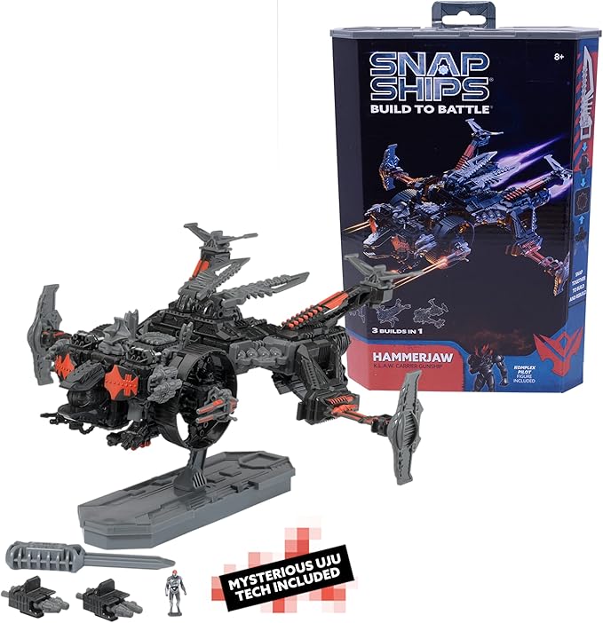 — KOMPLEX Hammerjaw K.L.A.W. Gunship — Building Toy Sets — 3 Builds — Ages 8+