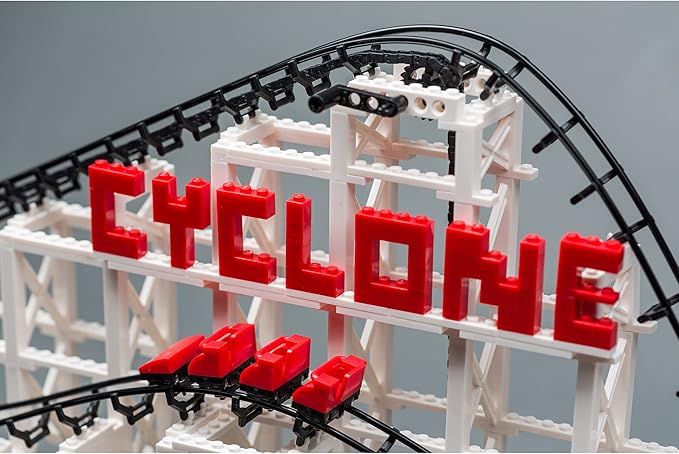 Cyclone - 900+ Pieces, Building Brick Set, Gravity Powered Roller Coaster Model, Promotes STEM Learning