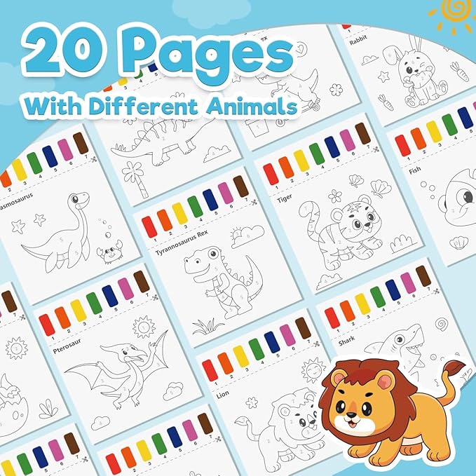ZMLM Paint with Water Books for Kids - Easter Basket Stuffers Mess Free Coloring Activity for Toddlers - Arts & Crafts Gifts Toys for Valentines Birthday Christmas Boy Girls Ages 4 5 6 7 8(Dinosaurs)
