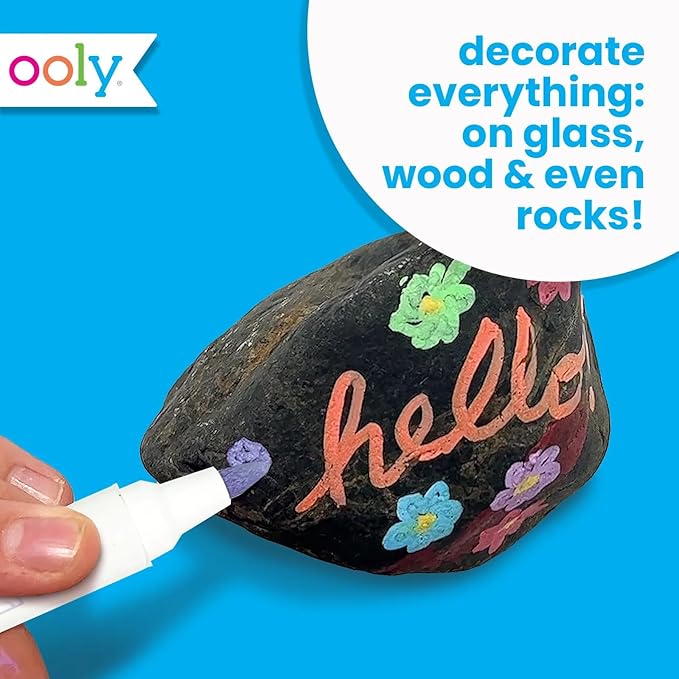 Ooly Vivid Pop Pastel Set of 8 Super Bright Water Based Paint Markers - Erases off Whiteboards, Windows, Mirrors- For Kids, School Supplies, Art Projects, Paint Pen Marker for Kids