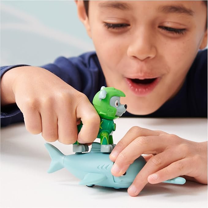Paw Patrol, Aqua Pups Rocky and Sawfish Action Figures Set, Kids Toys for Ages 3 and up