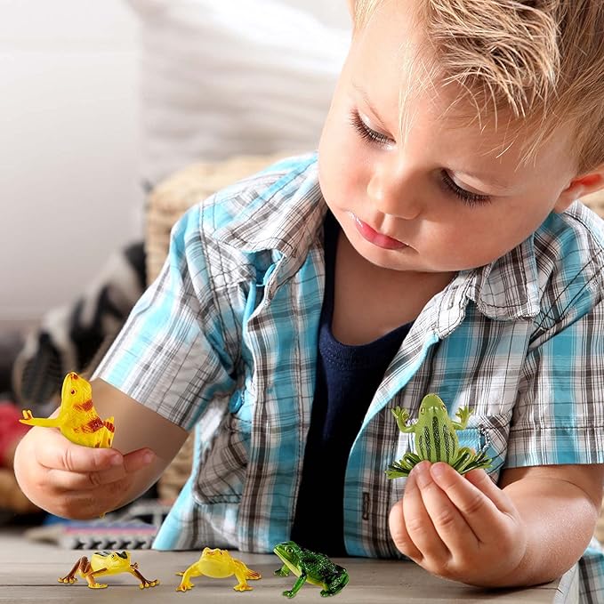 48 Pieces Plastic Frogs Toy Mini Vinyl Realistic Frog Toy Decorations Frogs Fun Rain Forest Character Toys Realistic Frog Figures Lifelike Toy for Crafting Party Supplies Home Decor Game