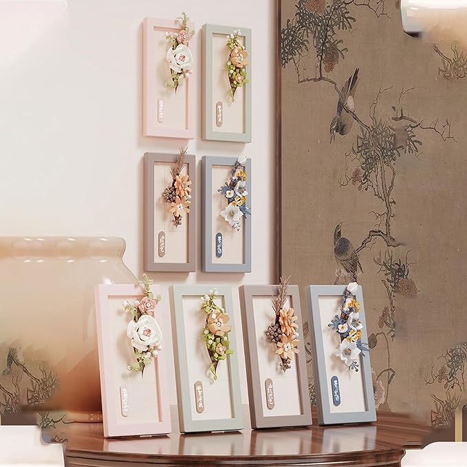 Painting Wall-Hangable Four Seasons Flowers Idea Frame Building Blocks, Wall-Hangable Wall Art Flower Frame Series, Lily、Orchid and Rose, Compatible with Lego 630 Building Accessory (185 PCS)