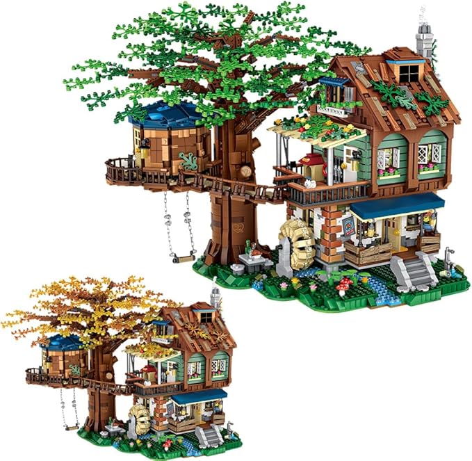 LOZ Mini Blocks 1033 Treehouse Building Set, 4761Pcs Ideas Tree House Building Blocks Kit, DIY Mini Bricks Tree House Model Sets, Awesome Building Toys Gift for Adults, Not Compatible with Lego