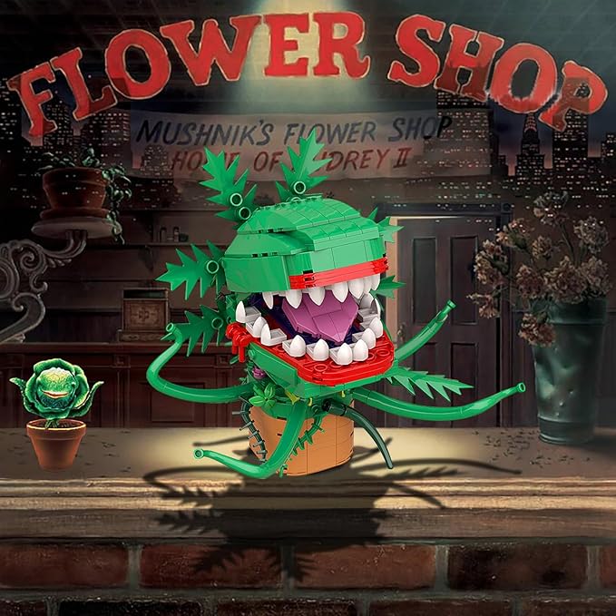 Audrey II Building Blocks Set Compatible with Lego, Piranha Flower Little Shop of Horrors Building Kit, Cannibal Flower Building Bricks Toys Gifts for Boys Girls Kids Adult(303 Pieces)