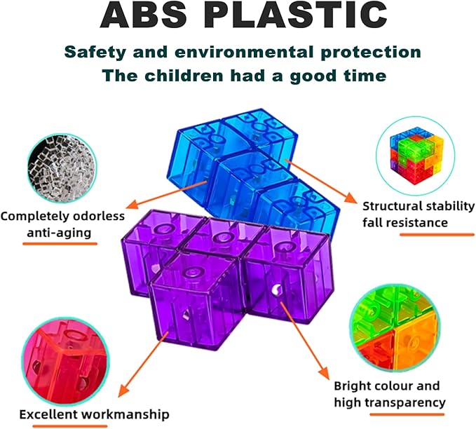 Magnetic Building Blocks Magic Magnetic 3D Puzzle Cubes, Set of 14 Multi Shapes Magnetics Blocks with 108 Guide Cards,Parent-Child Interactive Children's Educational Toys (14color)