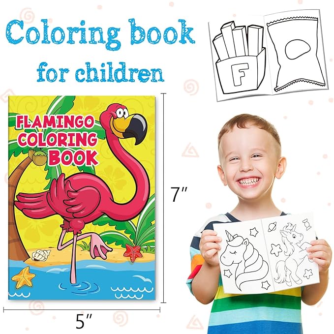 Omgouue 24PCS Small Coloring Books for Kids Ages 2-4,4-8,Birthday Party Favors Gifts Goodie Bags Stuffers Holiday Supplies Includes Unicorn Dinosaur Animal Mermaid