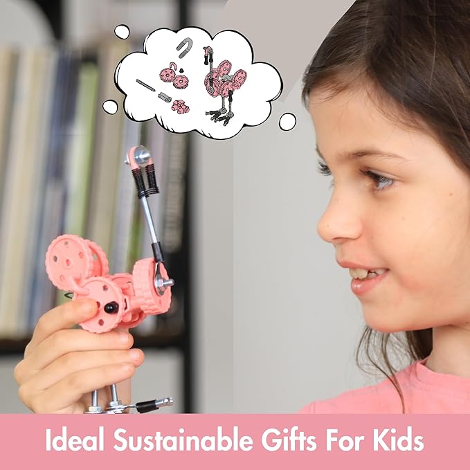 Stem Building Toys, Educational Build Your Own Robot Toy for Kids Age 6 7 8 9+ Year Old Boys and Girls, Animal Stem Toys Engineering Kit, Construction Toys Steam Gift - Flamingo